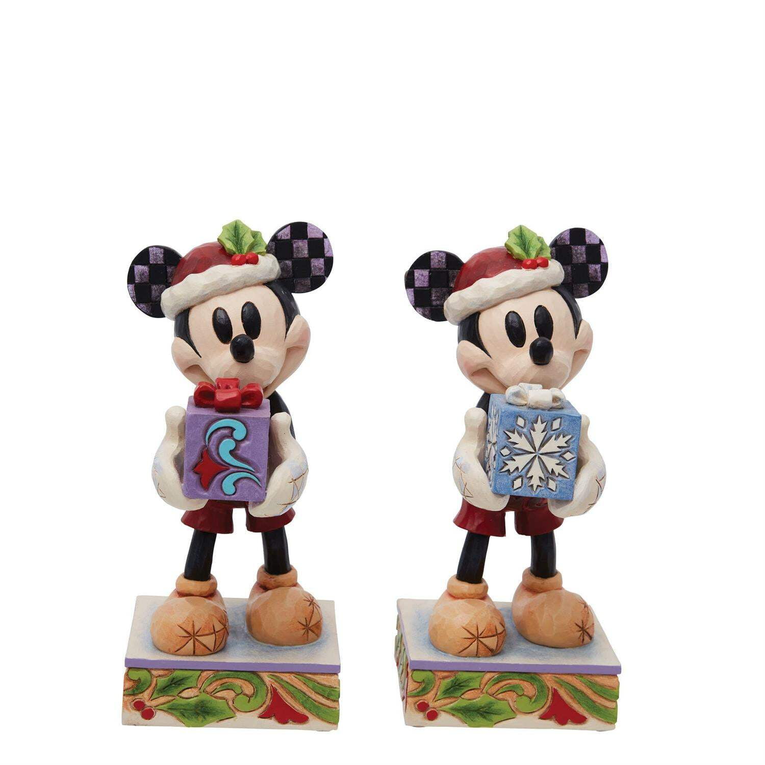 Jim Shore Mickey Mouse Santa Figurine with Gift, 6-Inch Resin