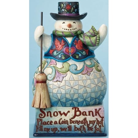 Jim Shore Snow Bank Snowman Coin Bank 4015623
