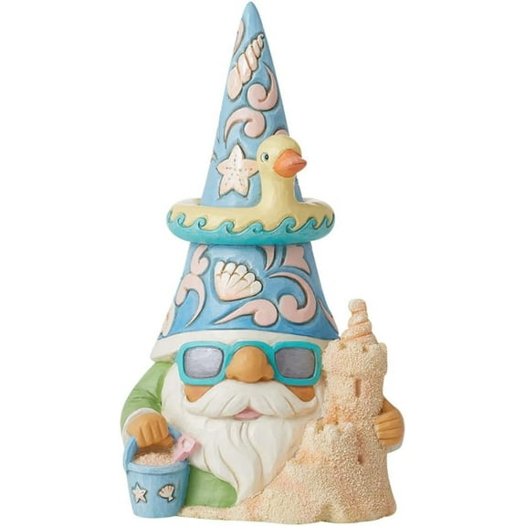 Jim Shore "The Beach Is Calling" Coastal Gnome and Sandcastle Figurine