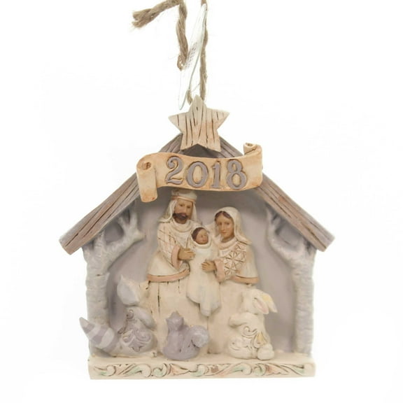 Jim Shore White Woodland Nativity 2018 Polyresin Heartwood Creek 6001417