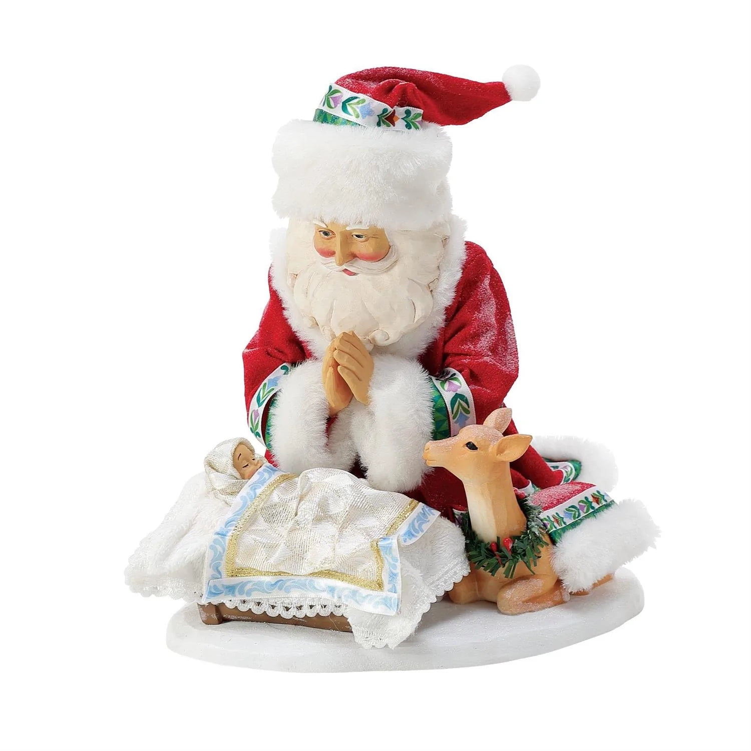 Santa and Baby Jesus Resin Winter Figurine, 14-inch