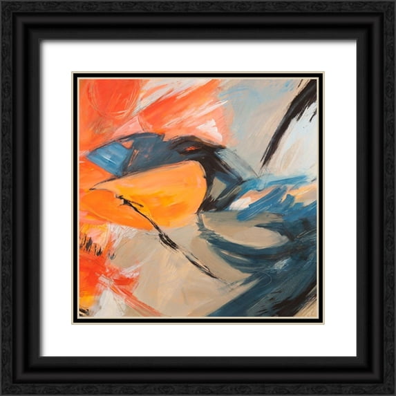 Jim, Stone 15x15 Black Ornate Wood Framed with Double Matting Museum Art Print Titled - Oranges and Blues (detail)