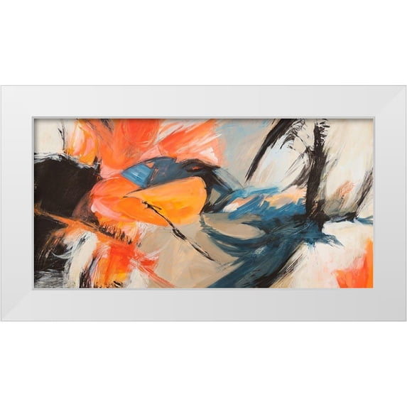 Jim, Stone 18x11 White Modern Wood Framed Museum Art Print Titled - Oranges and Blues