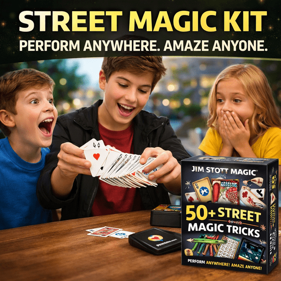 Jim Stott Magic Supreme Street Magic Kit Street 100 Over 50 Easy Tricks for Kids and Adults 1 Pack