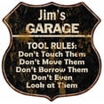 thumbnail image 1 of Jim's Garage Tool Rules Sign Shield Metal Gift 211110003016, 1 of 1