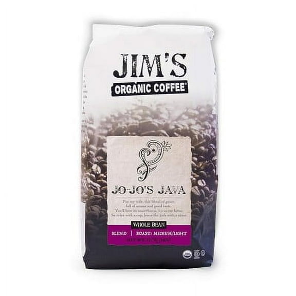 Jim's Organic Coffee Jojo Java Organic Coffee Beans 12 oz (Pack of 6)