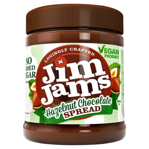 JimJams Vegan No Added Sugar Hazelnut Chocolate Spread 330g, British Import (Pack of 2)