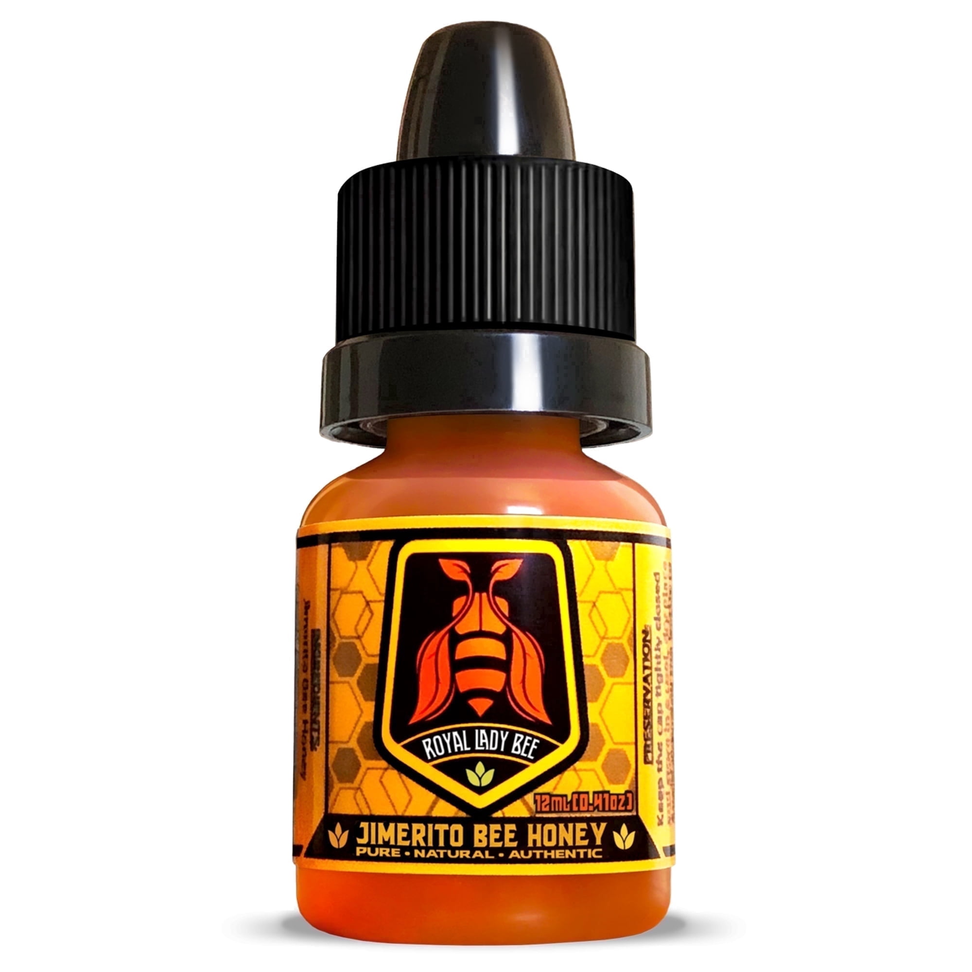 G&G Brands Royal Lady Bee Jimerito Stingless Bee Honey, Raw & Natural, 12mL Dropper Bottle