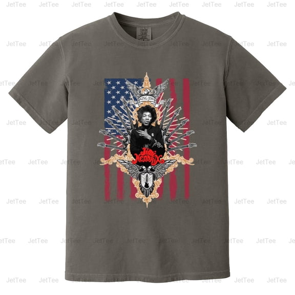 Jimi Hendrix American Guitar Legend Rock Music Icon Vintage Retro Comfort Color T-Shirt Unisex, up to 4XL