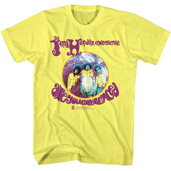 Jimi Hendrix Are You Experienced Yellow Heather Adult T-Shirt
