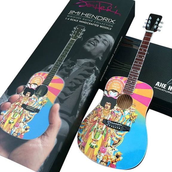 Jimi Hendrix Axe Heaven AXIS Bold As Love Mini Guitar in Collector's Packaging Sleeve
