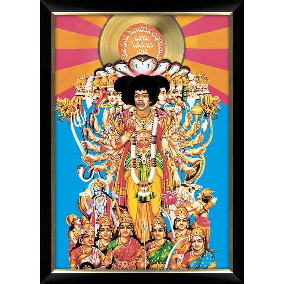 Jimi Hendrix Bold As Love Framed Poster with Gold Vinyl