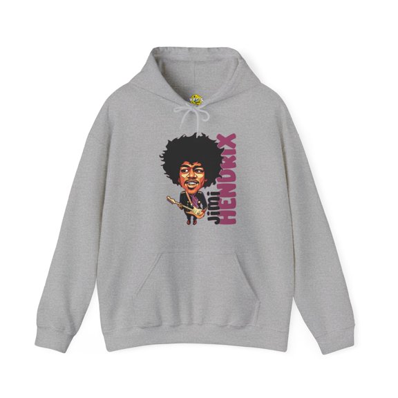 Jimi Hendrix Cartoon Portrait Hoodie, Black History Icon Sweatshirt