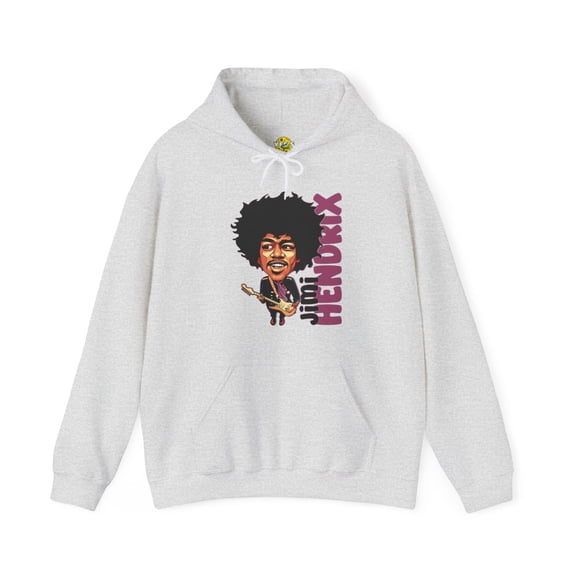 Jimi Hendrix Cartoon Portrait Hoodie, Black History Icon Sweatshirt
