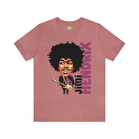 Jimi Hendrix Cartoon Portrait T-Shirt, Black History Icon, Vintage Music
