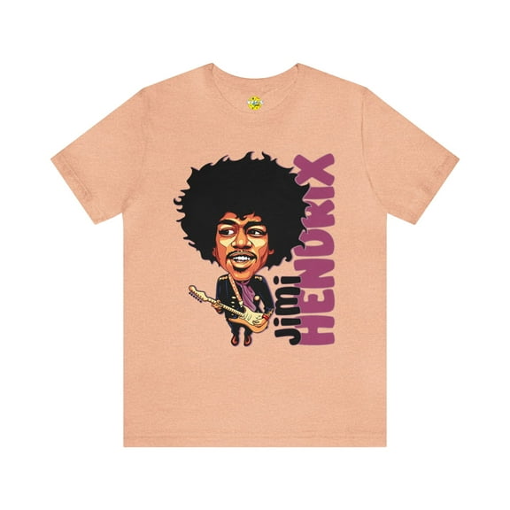 Jimi Hendrix Cartoon Portrait T-Shirt, Black History Icon, Vintage Music