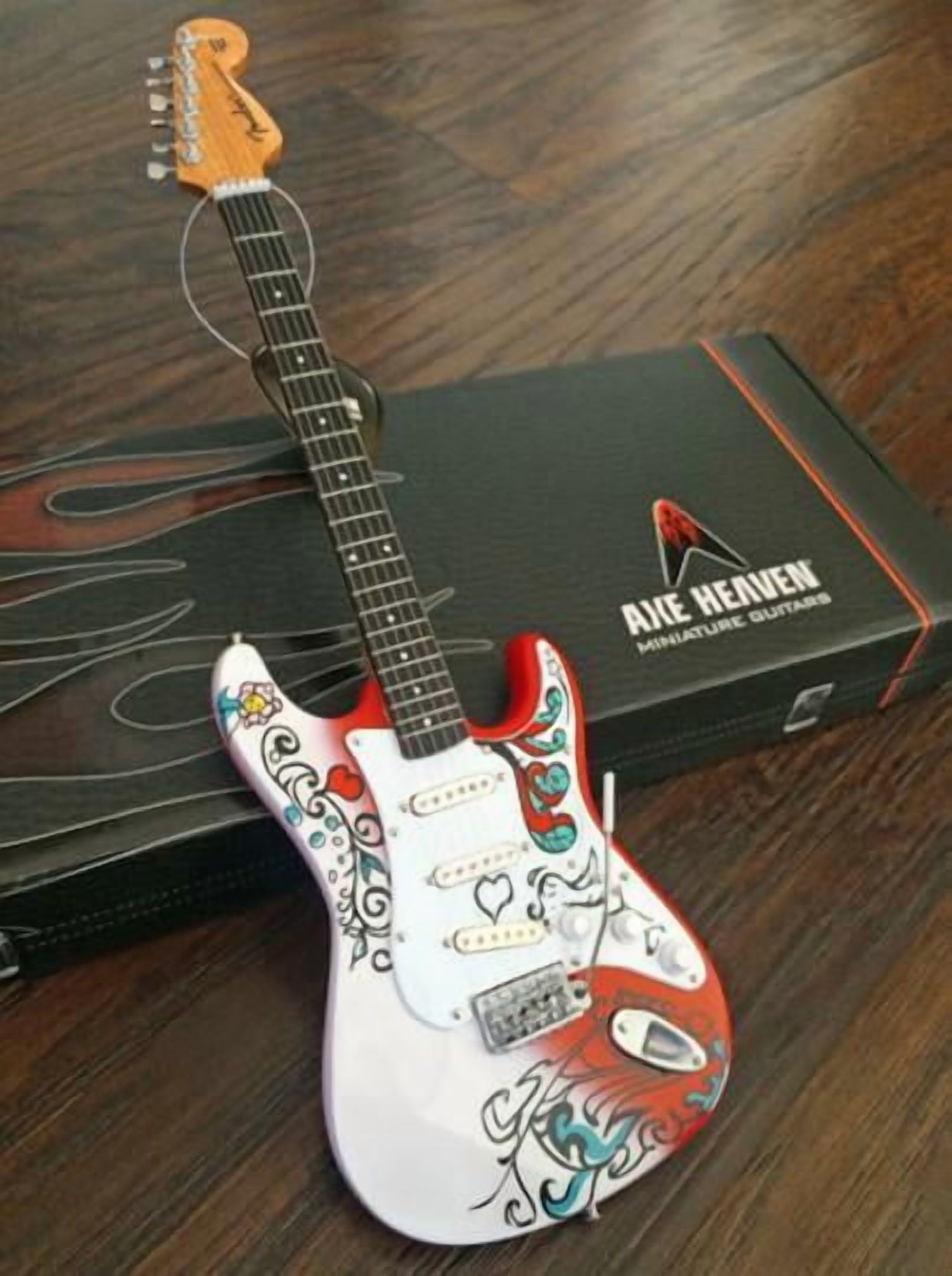 Jimi Hendrix Fender Stratocaster Monterey Pop Festival Mini Guitar Replica Collectible, Axe Heaven, Gifts