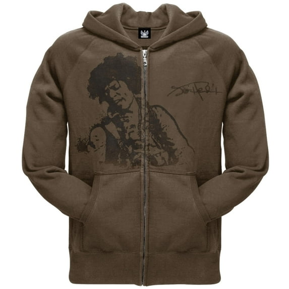 Jimi Hendrix - Flocked Portrait Zip Hoodie - Medium