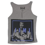Jimi Hendrix Girls Juniors Tank Top - Jimi Purple Box Over B & W Photo Image X-Small, X-Small