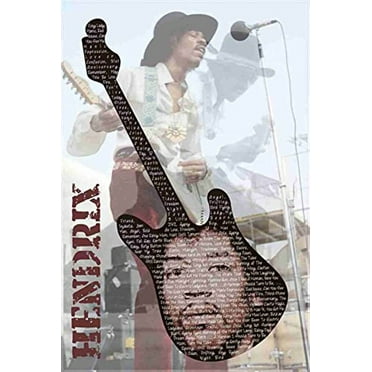 Jimi Hendrix Guitar Poster 24x36in
