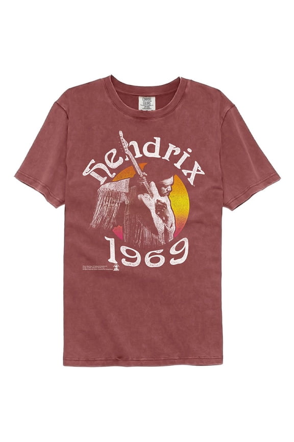 Jimi Hendrix Hendrix 69 Brick Adult S/S Comfort Color Tshirt 2Xl