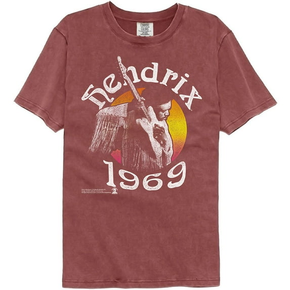 Jimi Hendrix Hendrix 69 Brick Adult S/S Comfort Color Tshirt Xl