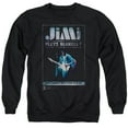 thumbnail image 1 of Jimi Hendrix Jimi Plays Poster Adult Crewneck Sweatshirt Black, 1 of 1