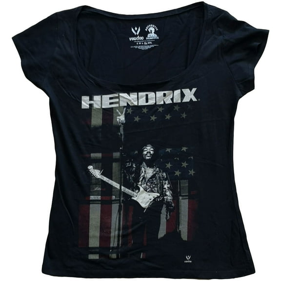 Jimi Hendrix Ladies T-Shirt: Peace Flag (X-Large)
