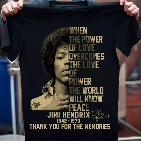 Jimi Hendrix Memories Men T-shirt Black Cotton Tee All Sizes