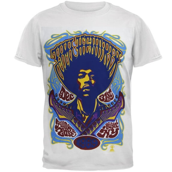 Jimi Hendrix Men's Fillmore East 1969 Soft Short Sleeve T Shirt