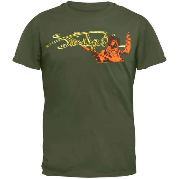 Jimi Hendrix Men's Foil Signature Short Sleeve T Shirt