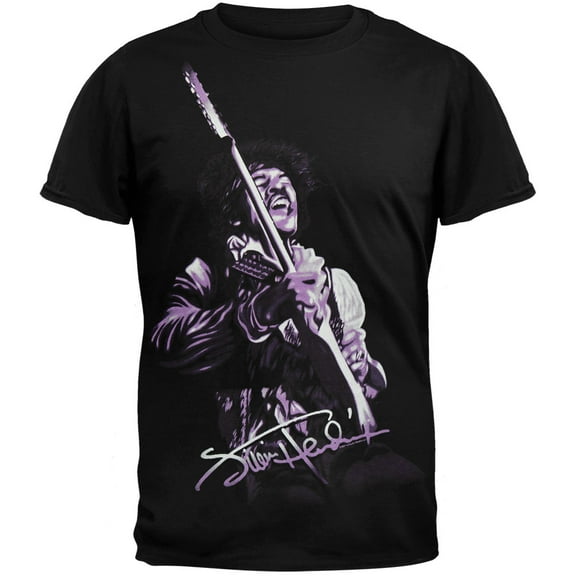 Jimi Hendrix Men's Guitar Jam Sketch Soft Short Sleeve T Shirt