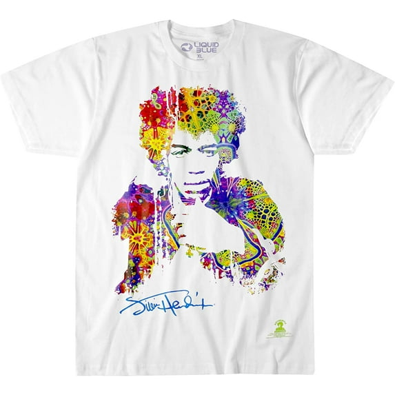 Men's Jimi Hendrix Riding With The Wind T-shirt XX-Large White