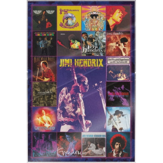 Jimi Hendrix - Music Poster (Album Covers - Montage) (Size: 24" x 36") (Laminated Poster)