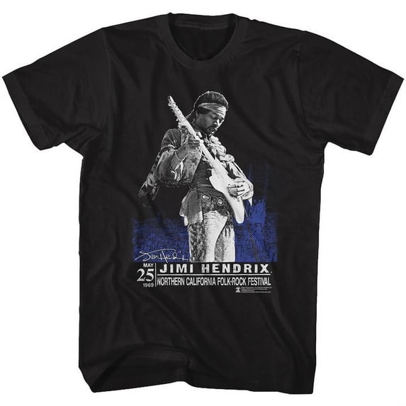 Jimi Hendrix Northern Cali Black Adult T-Shirt 4Xl
