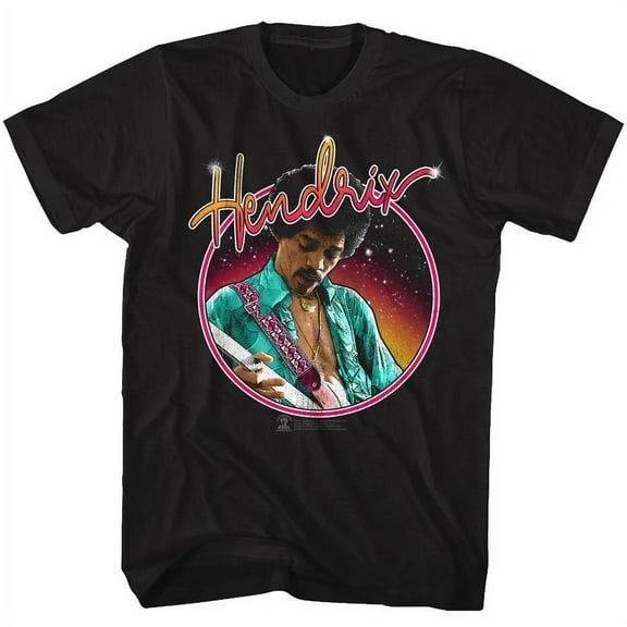 Jimi Hendrix Neon Black Adult T-Shirt Lt