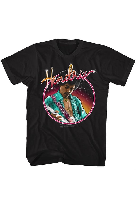 Jimi Hendrix Neon Black Adult T-Shirt Xlt