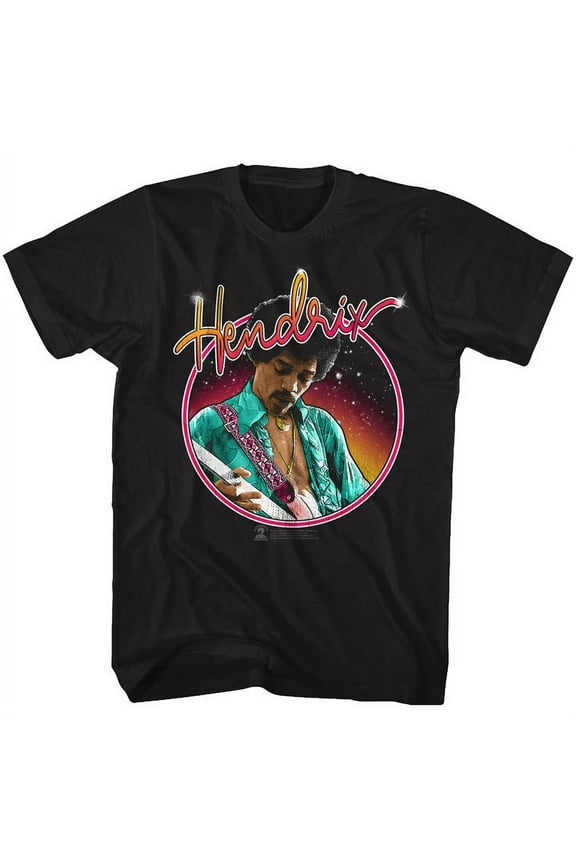 Jimi Hendrix Neon Black Adult T-Shirt