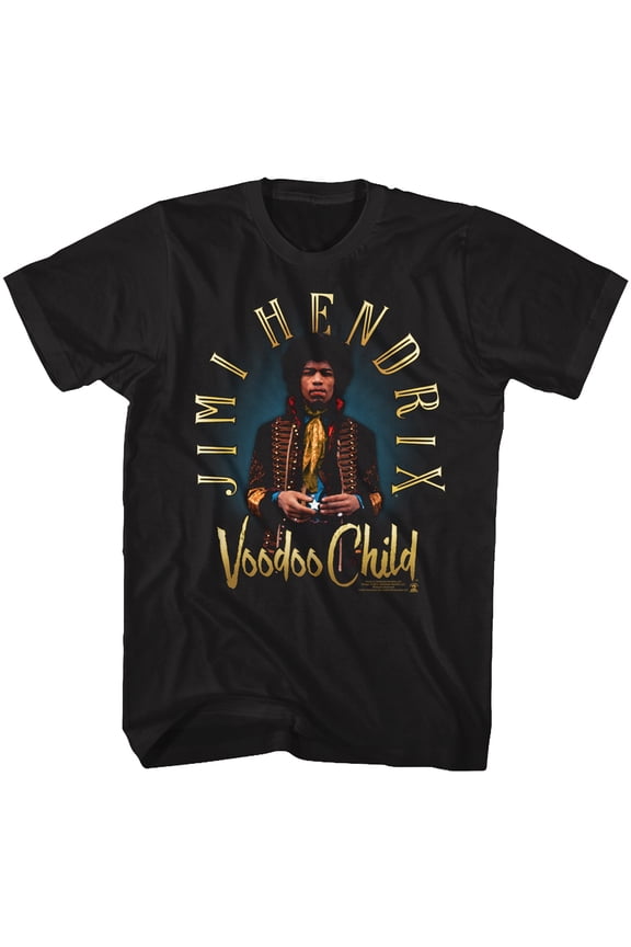 Jimi Hendrix Newdoo Child Black Adult T-Shirt