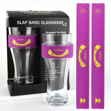 Iconic Concepts Hendrix 2-Pack Slap Band Pint Glass - P/Y "Are You Experienced"
