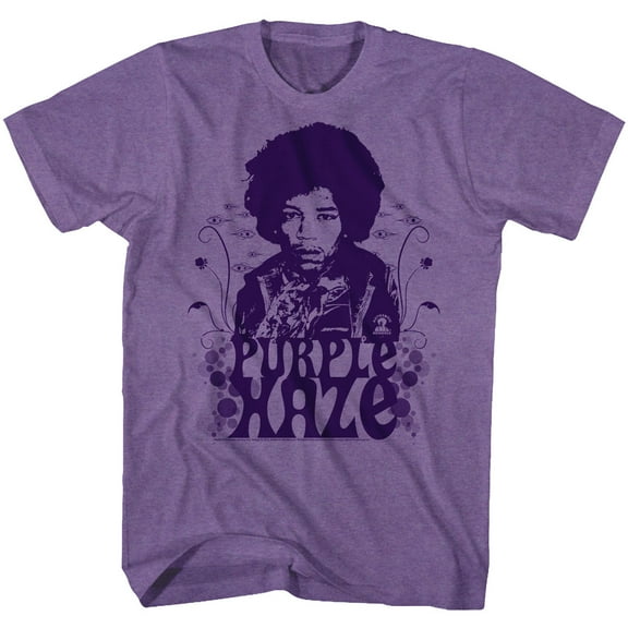 Jimi Hendrix Purple Haze Purple Heather Adult T-Shirt