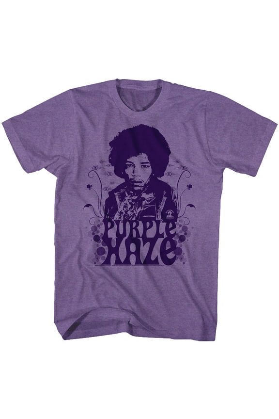 Jimi Hendrix Purple Haze Purple Heather Adult T-Shirt