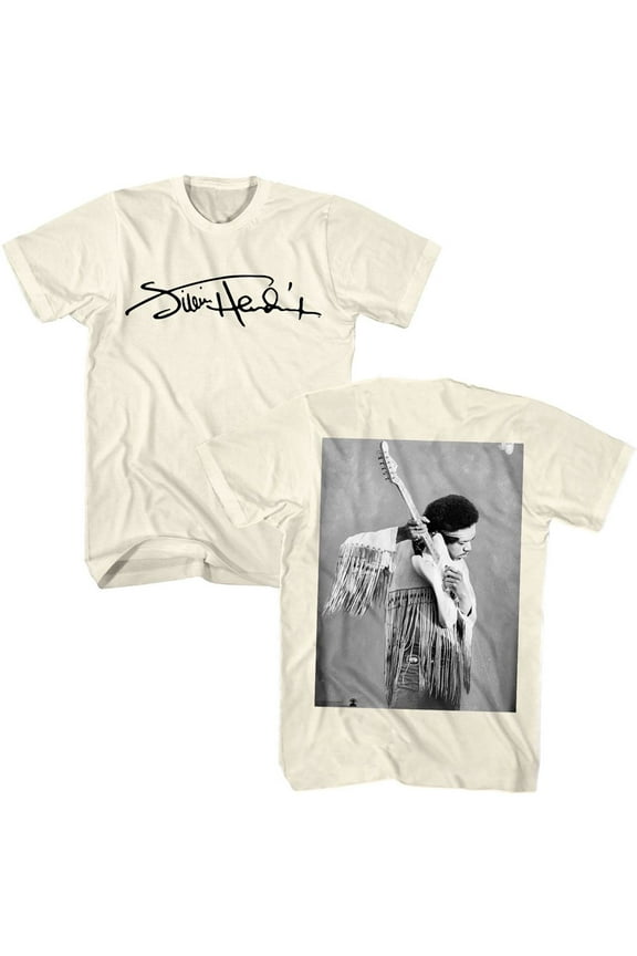 Jimi Hendrix Sig Image Natural T-Shirt