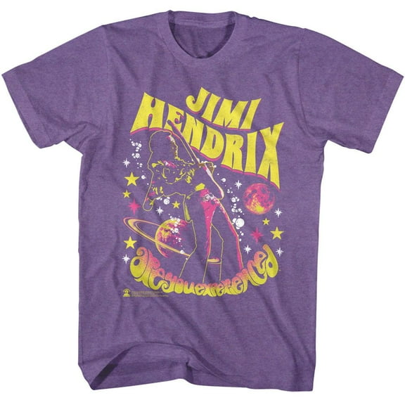 Jimi Hendrix Space Concert Purple Heather Adult T-Shirt