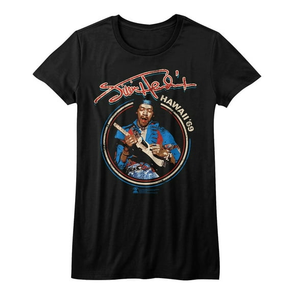 Jimi Hendrix UK Tour 69 Black Junior Women's T-Shirt