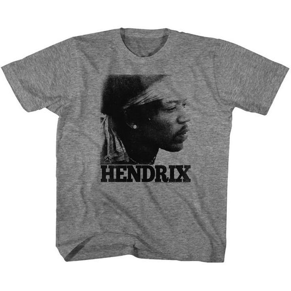 Jimi Hendrix Vintage Face Graphite Heather Youth T-Shirt L (14-16)