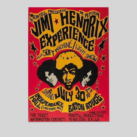 Jimi Hendrix Vintage Great Home Decor, Den or Office Music, Woodstock and Rock and Roll Fans Size 24''x36'' - Kiloa