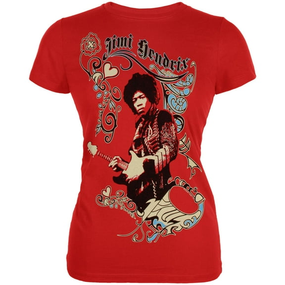 Jimi Hendrix Women's Juniors I Heart Jimi Short Sleeve T Shirt