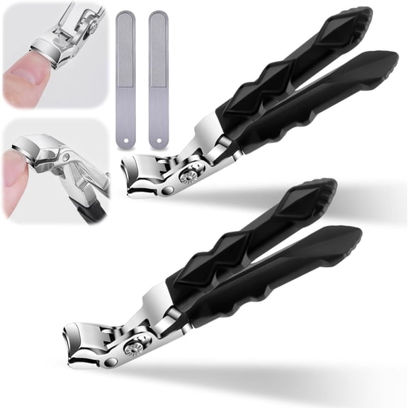 Jimin 2 Set Nail Clippers for Seniors, Toe Nail Clipper, Toenail Clippers, Proclip Wide Jaw Opening Nail Clippers for Seniors Thick Nails