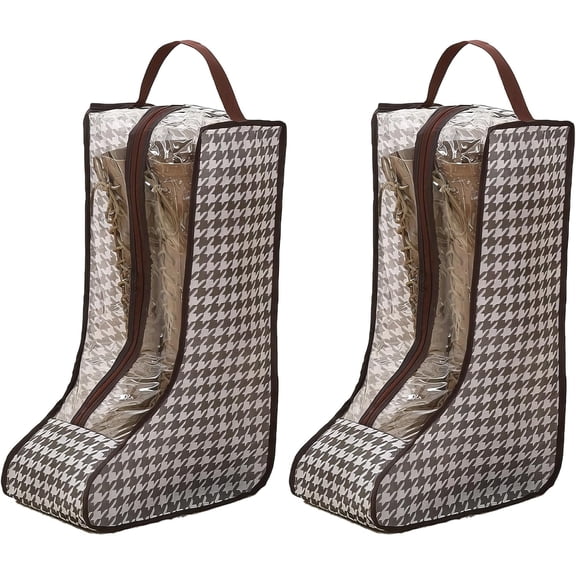 Jimin 2pcs Boot Bag Shoe Bag Boot Storage Riding Boot Bag Shoe Bag Travel Portable Boot Bag Dustproof Suitable for Home and Travel with Carry Handles at the Top, Bronze, Shoe Storage Bag
